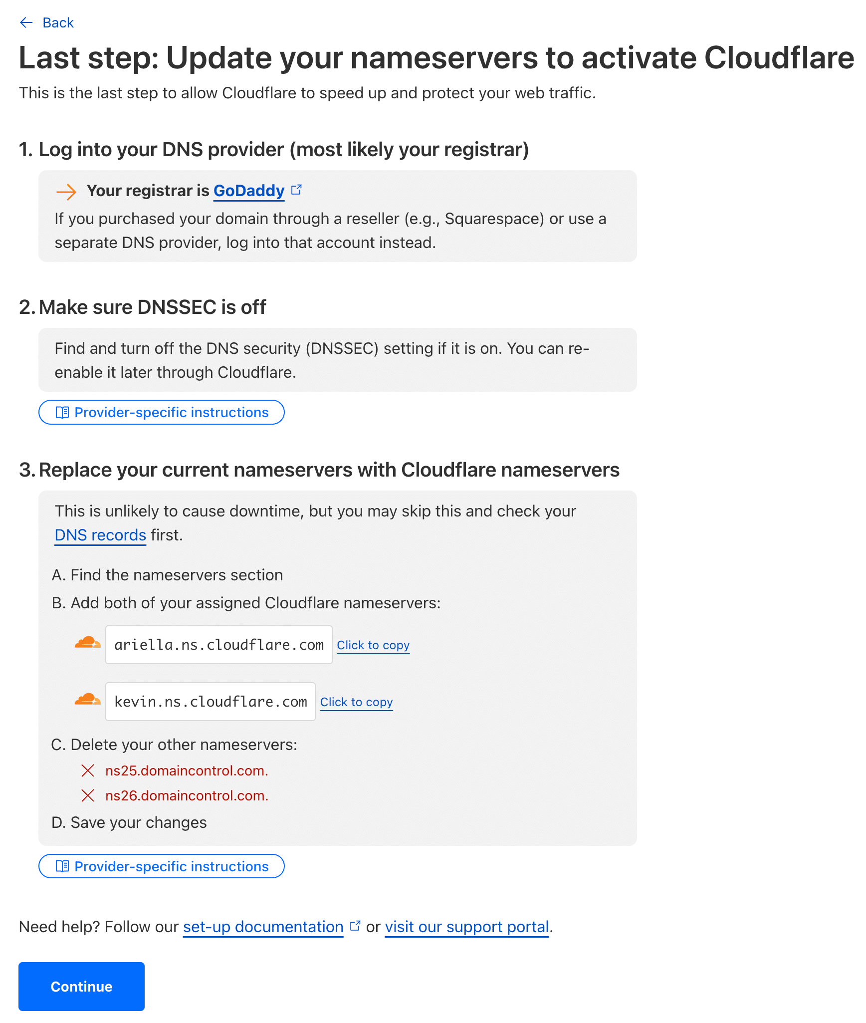 cloudflare nameservers