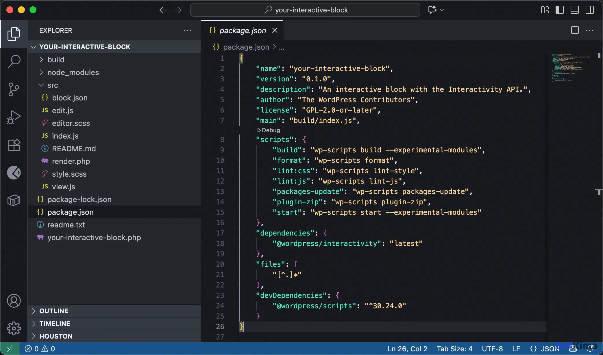An interactive block in Visual Studio Code